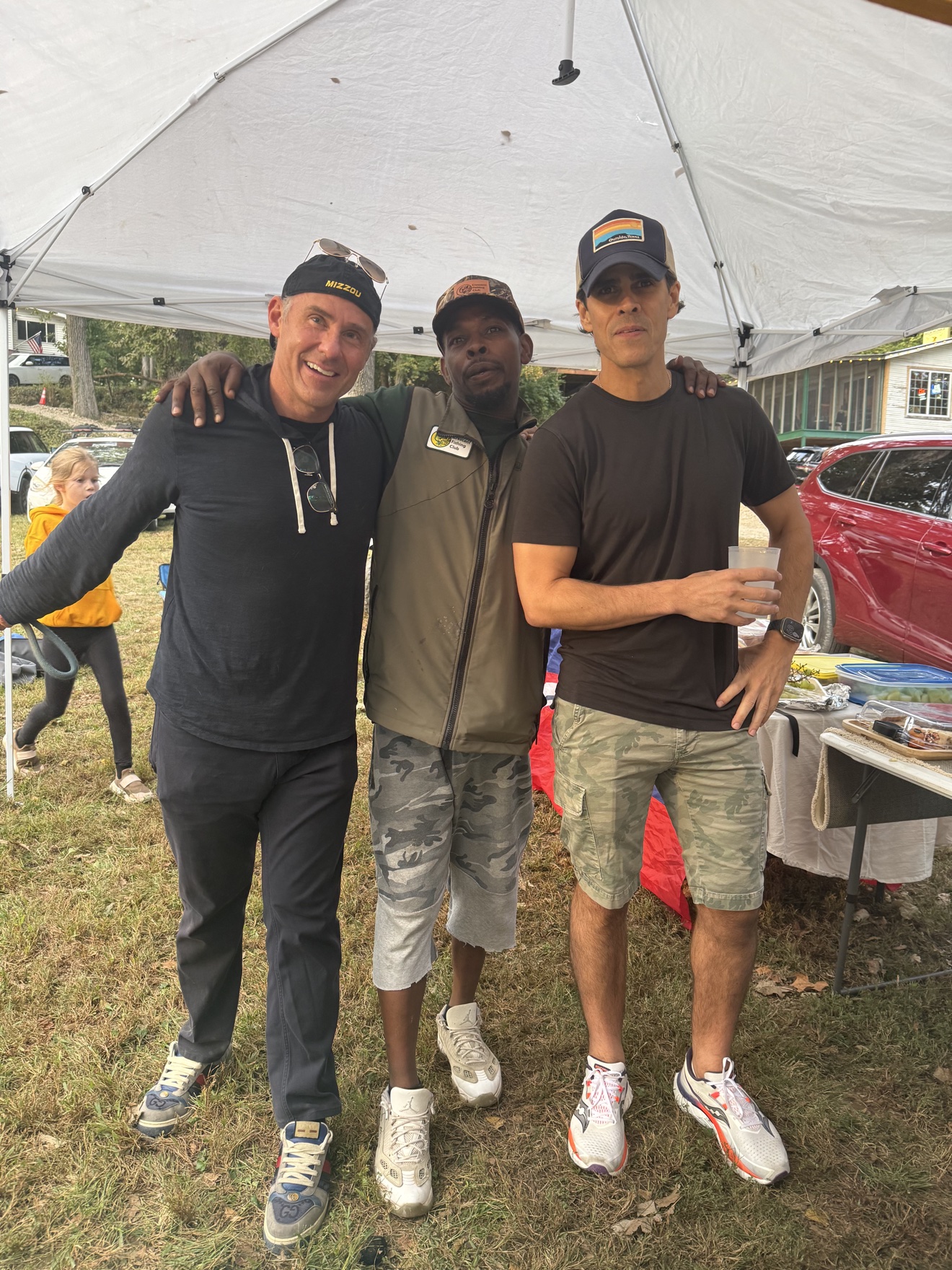 Crew under the tent